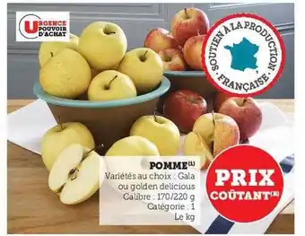 U Express Pomme gala ou golden offre