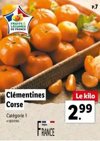 Lidl Clémentines corse offre