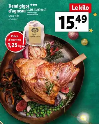 Lidl Demi gigot d'agneau offre