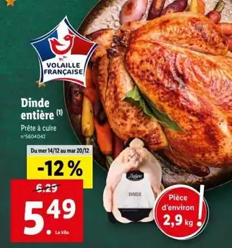 Lidl Dinde entière offre