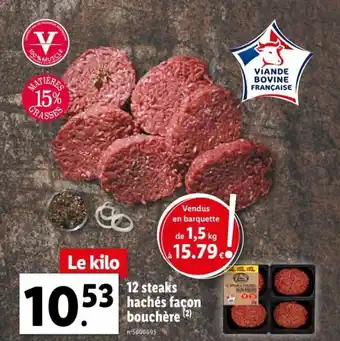 Lidl 12 steaks hachés façon bouchère offre