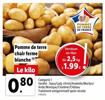 Lidl Pomme de terre chair ferme blanche offre