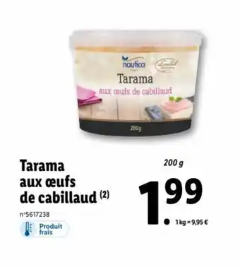 Lidl Tarama aux œufs de cabillaud offre