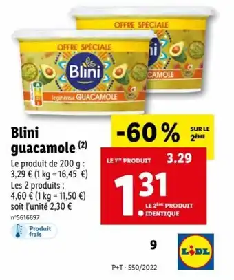 Lidl Blini guacamole offre