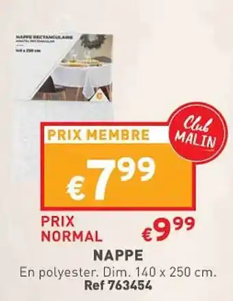 Trafic Nappe offre