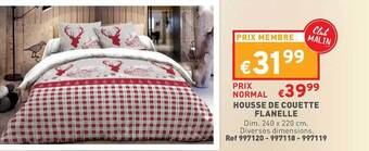 Trafic Housse de couette flanelle offre