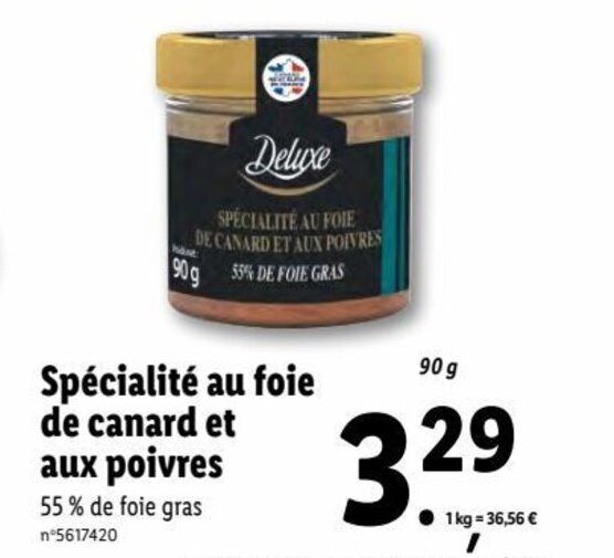 Promo Spécialité au foie de canard et aux poivres chez Lidl
