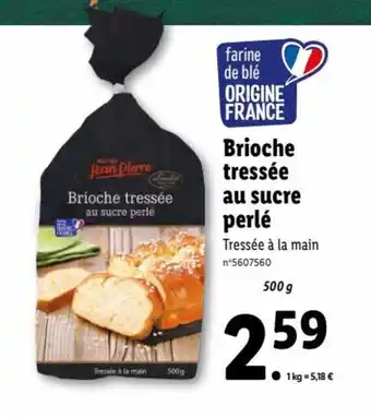 Lidl Brioche tressée au sucre perlé offre