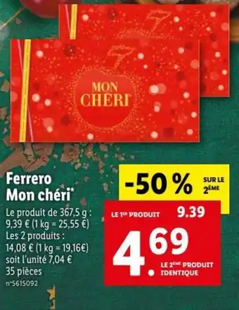 Lidl Ferrero Mon Cheri offre