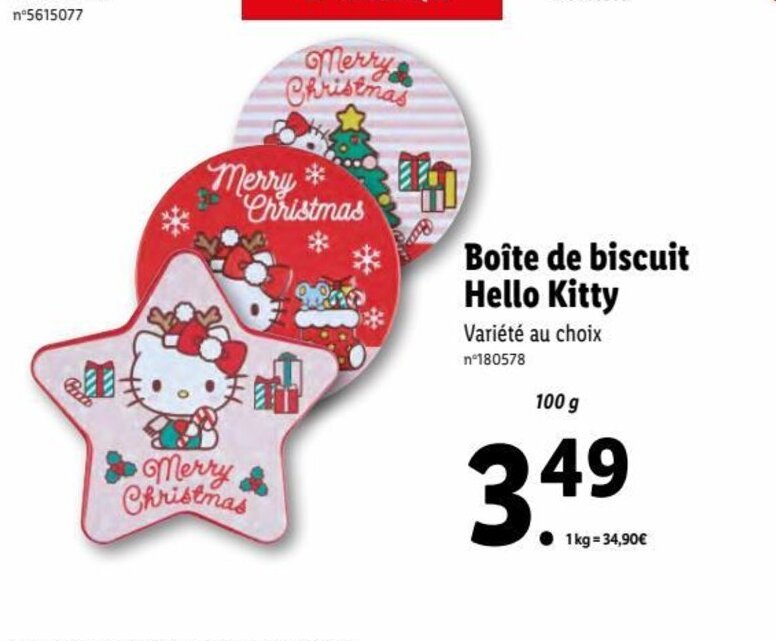 Promo Boite de Biscuit Hello Kitty chez Lidl
