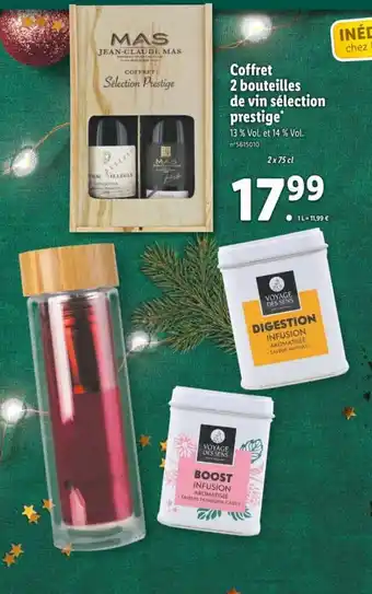 Lidl Coffret 2 Bouteilles de Vin Selection Prestige offre