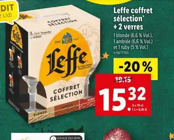 Lidl Leffe Coffret selection +2 Verres offre