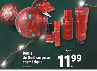 Lidl Boule de Noel Surprise Cosmetique offre