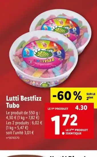 Lidl Lutti Bestfizz Tubo offre