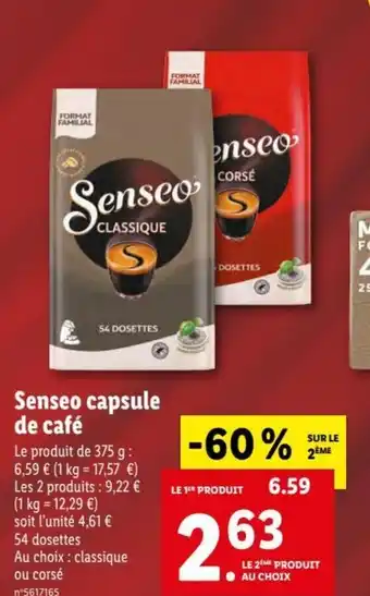 Lidl Senseo Capsule de Cafe offre