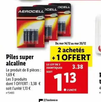 Lidl Piles super Alcaline offre