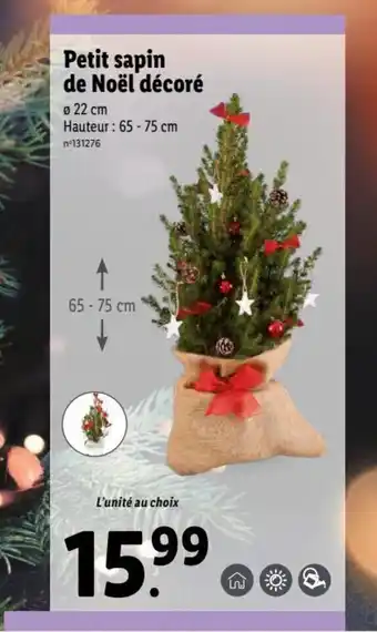 Lidl Petit Sapin de Noël décoré offre