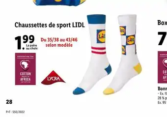 Lidl Chaussettes de Sport Lidl offre