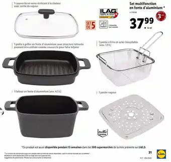 Lidl Set Multifonction En Fonte d'Aluminium offre