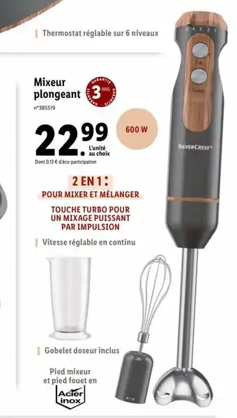 Lidl Miseur plongeant offre