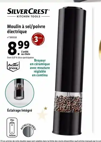 Lidl Moulin a Sel/Poivre Electrique offre