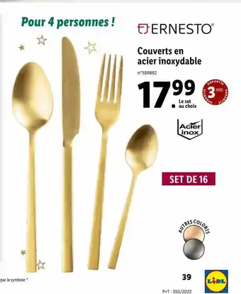 Lidl Couverts En Acier Inoxydable offre