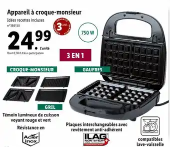 Lidl Appareil a Croque-Monsieur offre
