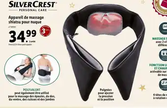 Lidl Silvercrest Appareil de Massage Shiatsu Pour Nuque offre