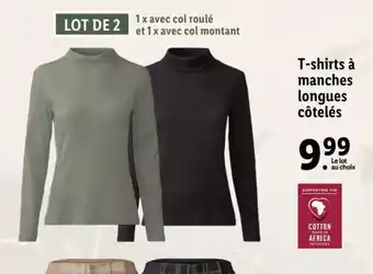 Lidl T-shirts a Manches Longues Coteles offre