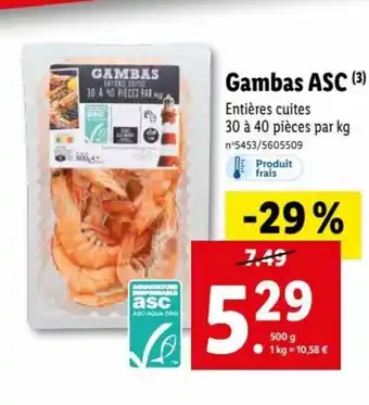 Lidl Gambas ASC offre