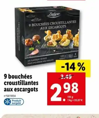Lidl 9 Bouchées Croustillantes Aux Escargots offre