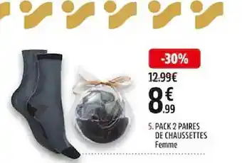 Intersport Pack 2 paires de chaussettes femme offre