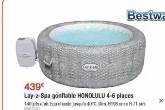Oogarden Lay-z-spa gonflable honolulu 4-6 places bestway offre