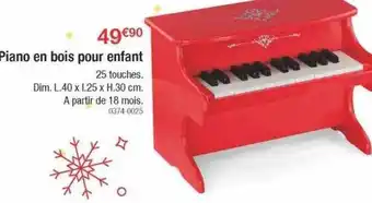 Oogarden Piano en bois pour enfant offre