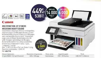 Hyperburo Multifonction jet d'encre megatank maxify gx6050 canon offre
