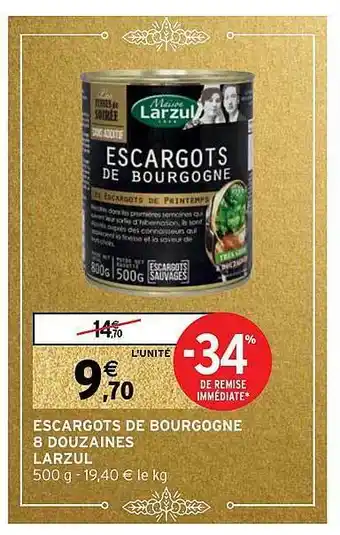 Intermarché Escargots de bourgogne 8 douzaines larzul offre