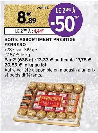 Intermarché Boîte assortiment prestige ferrero offre