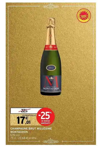 Champagne brut millésimé montaudon