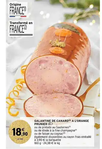 Galantine de canard à l'orange prunier