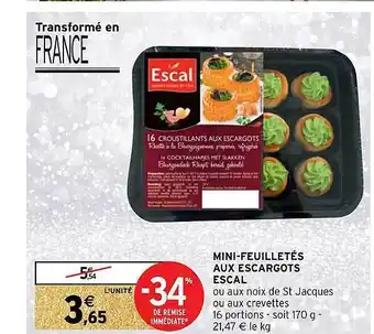 Mini-feuilletés aux escargots escal