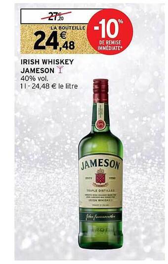Intermarché Irish whiskey jameson offre