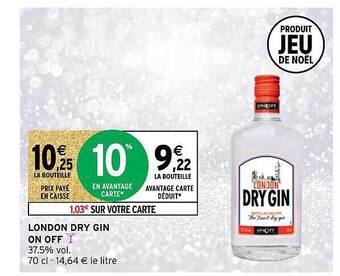 Intermarché London dry gin on off offre