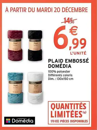 Intermarché Plaid embossé domédia offre