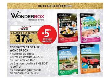 Intermarché Coffrets cadeaux wonderbox offre
