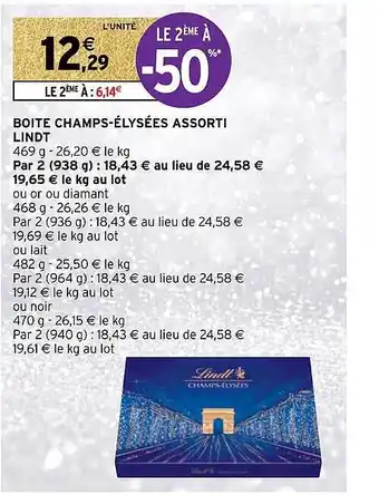 Intermarché Express Boîte champs-élysées assorti lindt offre