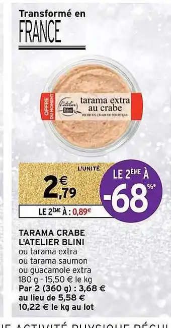 Tarama crabe l'atelier blini