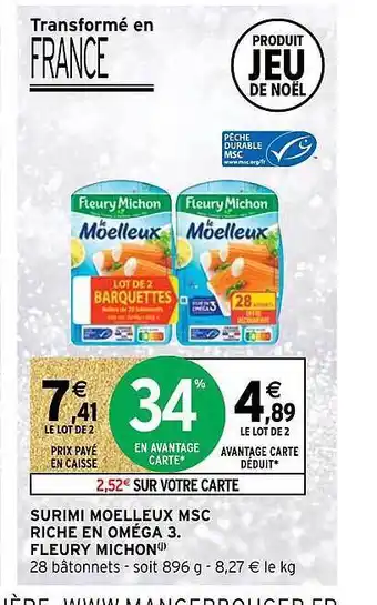Intermarché Hyper Surimi moelleux msc riche en oméga 3 fleury michon offre