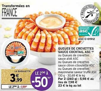 Intermarché Hyper Queues de crevettes sauce cocktail asc offre