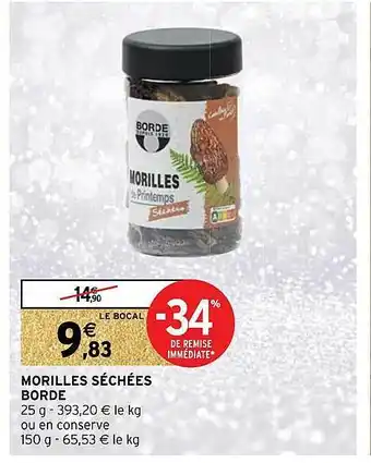 Morilles séchées borde