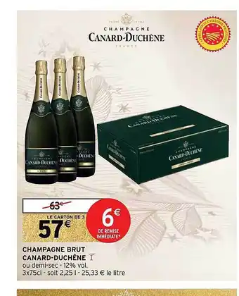 Intermarché Hyper Champagne brut canard-duchêne offre